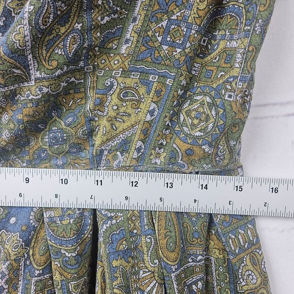 Vintage Dress Handmade Knee Length Midi Short Sleeve Womens M Pleated Zipper - Picture 14 of 15